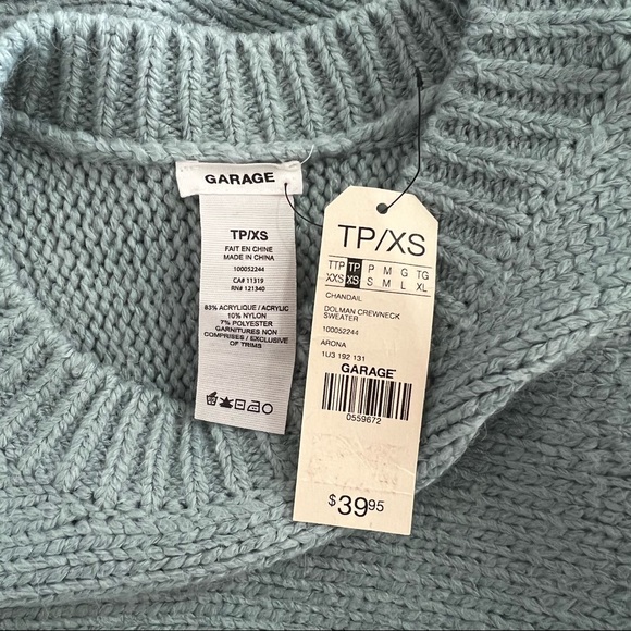 *NWT* GARAGE DOLMAN CREWNECK SWEATER - XS - Picture 9 of 10